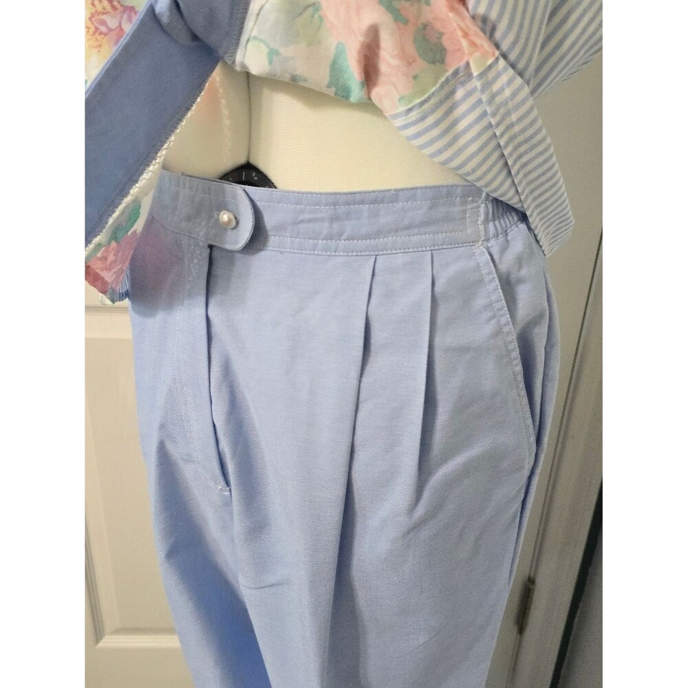 VTG Napa Valley Pastel Floral Blue Two Piece Set Size Large Pants Vest Grandma - Picture 5 of 12